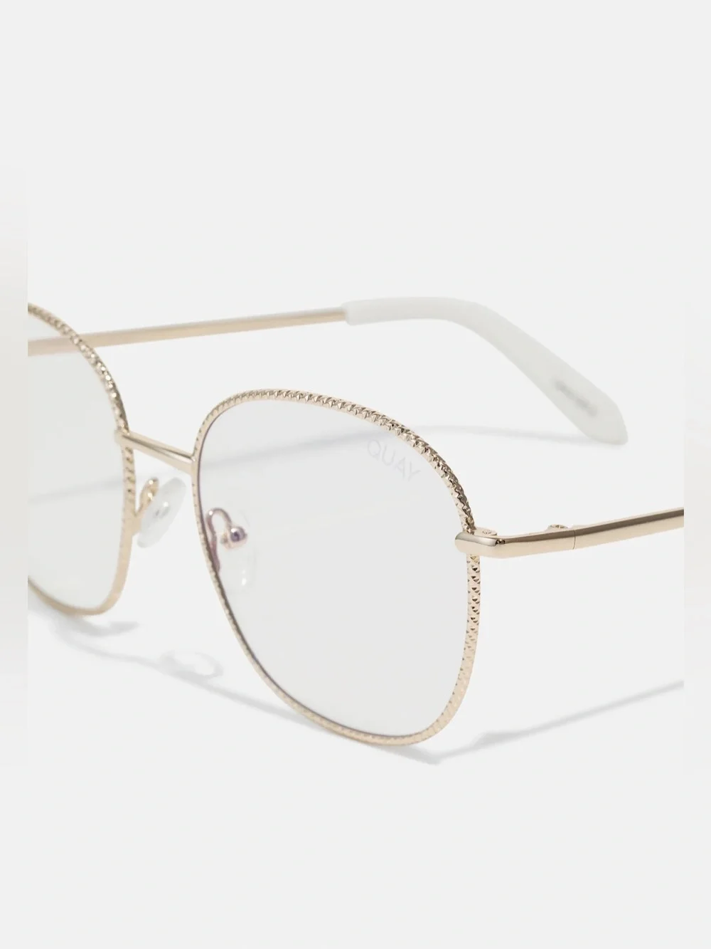 Quay Australia Jezebell Twist gold metal blue-light glasses - NWT!